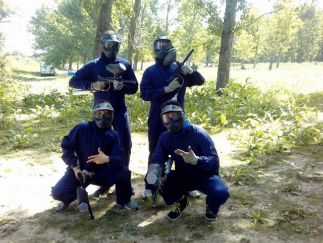  Equipe de paintball de quatro jogadores 